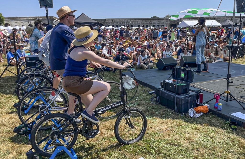 Newport Folk Festival includes stage powered by bicycles