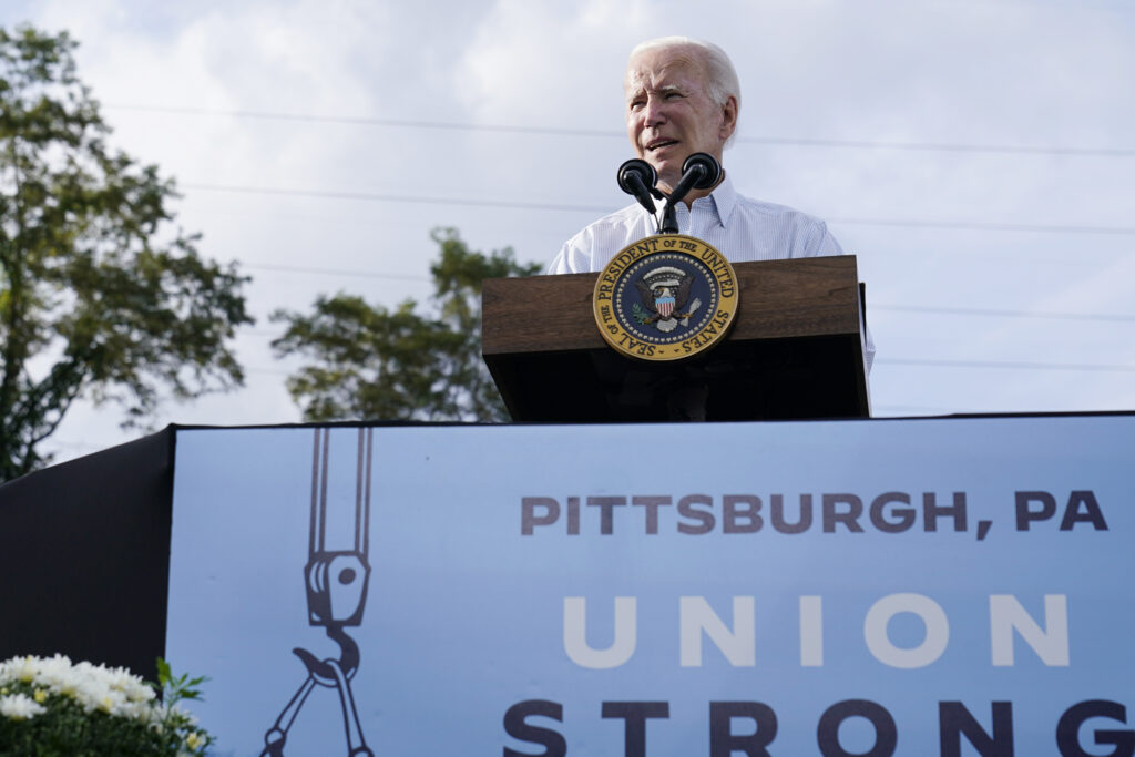 Biden blasts 'MAGA' GOP in 2 swing states WI & PA