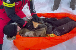 Ukrainian Man and Kitten Rescued from Ravine