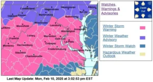 Heavy Snowfall to Hit Mid-Atlantic: Winter Storm Warning Issued